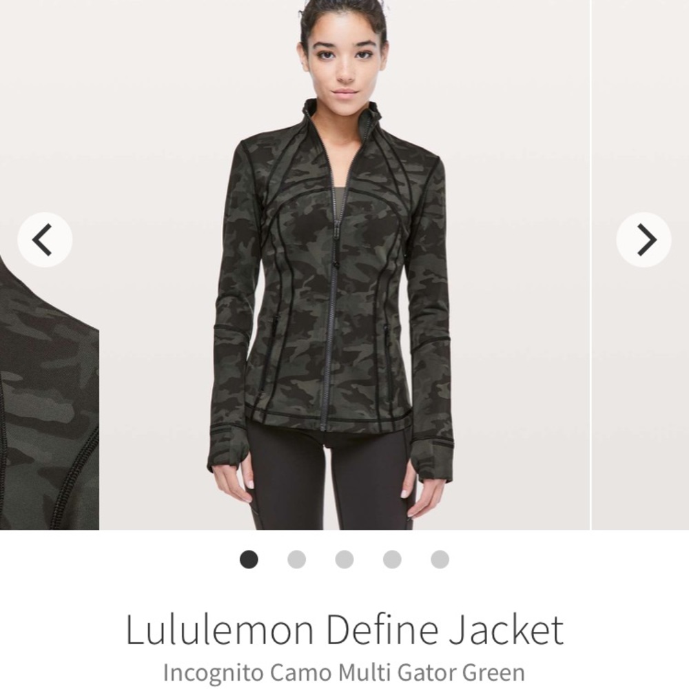 Lululemon define jacket gator green camo EUC sz 8